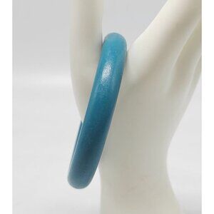 Vintage Blue Wooden Bangle Bracelet Bohemian